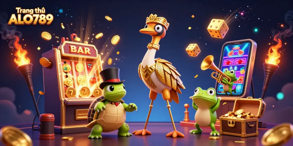 Experience the excitement of gambling at Trang chủ ALO789 with vibrant characters and action.